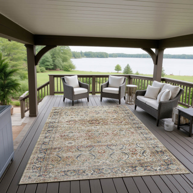 Dalyn Jericho JC1 Taupe Rug outdoor lifestyle image