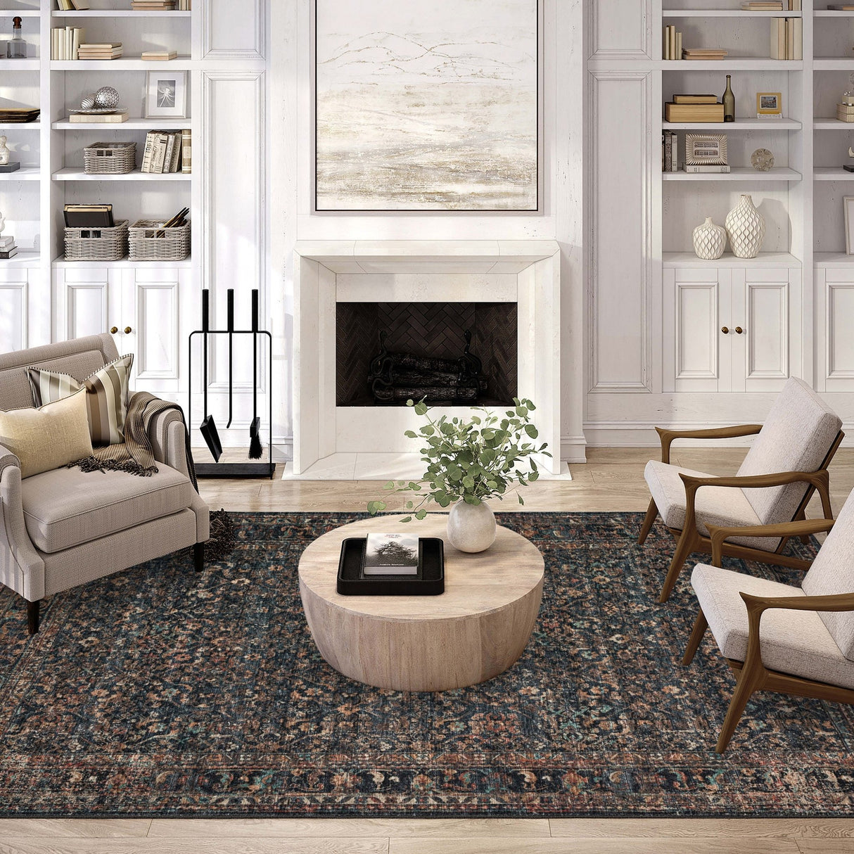 Dalyn Jericho JC10 Midnight Rug shown in a room