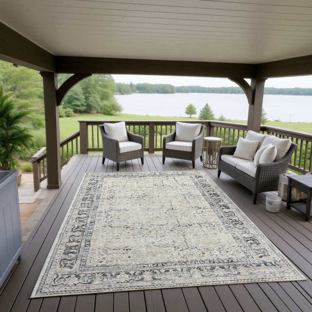 Dalyn Jericho JC10 Taupe Rug outdoor lifestyle image