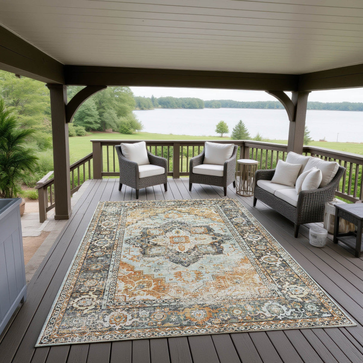 Dalyn Jericho JC2 Mist Rug outdoor lifestyle image