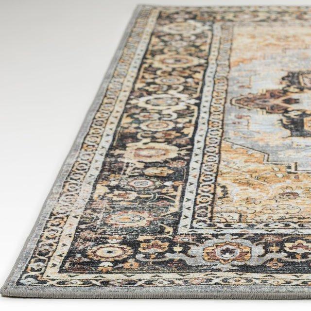 Dalyn Jericho JC2 Pewter Rug finished edge detail