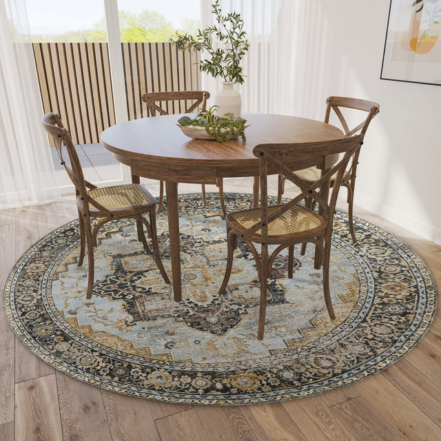 Dalyn Jericho JC2 Pewter Rug shown in a room