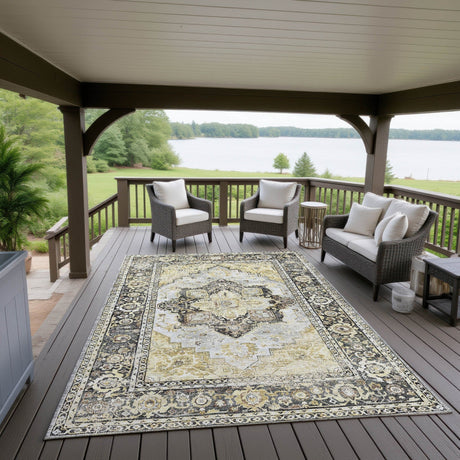 Dalyn Jericho JC2 Pewter Rug outdoor lifestyle image