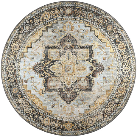 Dalyn Jericho JC2 Pewter Rug round rug