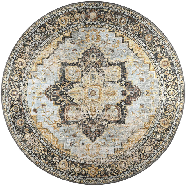 Dalyn Jericho JC2 Pewter Rug round rug
