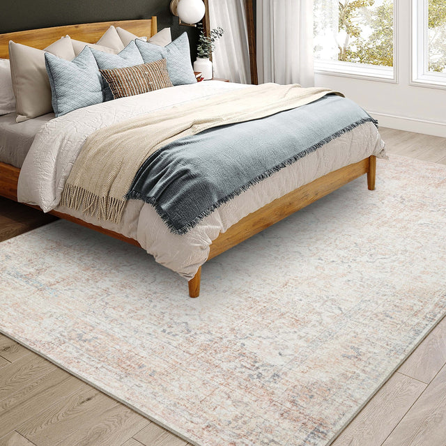Dalyn Jericho JC3 Pearl Rug shown in a room