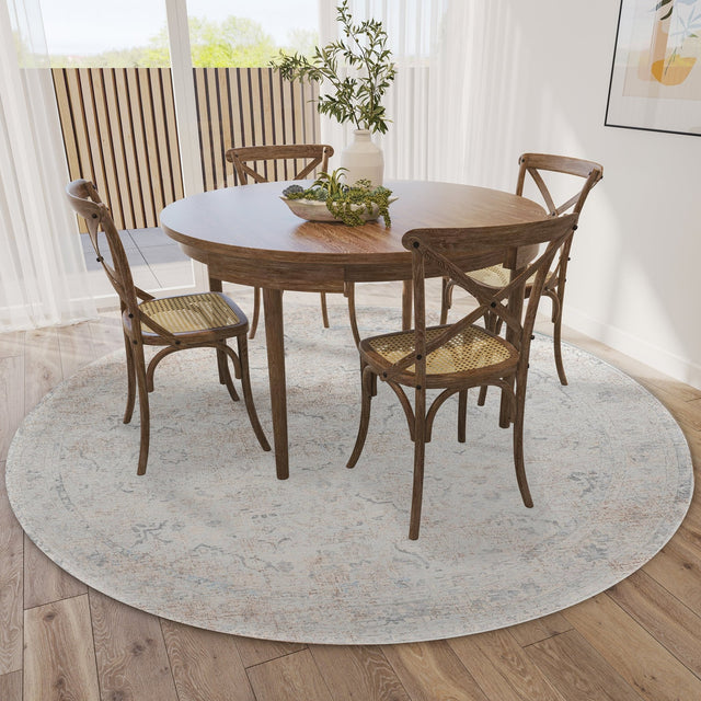 Dalyn Jericho JC3 Pearl Rug shown in a room