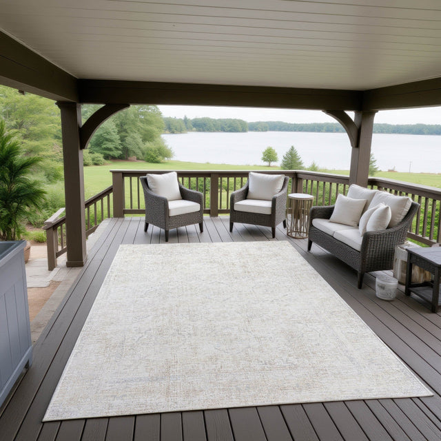 Dalyn Jericho JC3 Pearl Rug outdoor lifestyle image