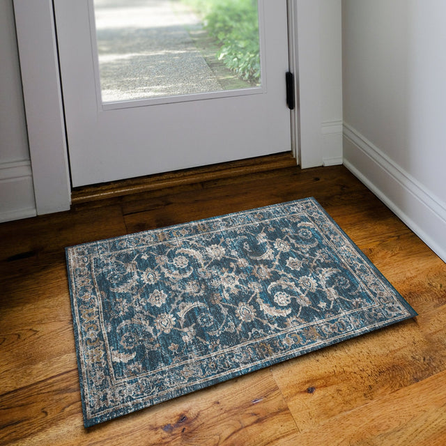 Dalyn Jericho JC4 Navy Rug shown in a room