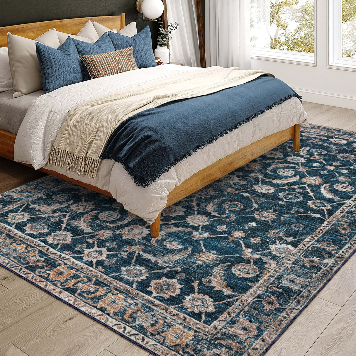 Dalyn Jericho JC4 Navy Rug shown in a room
