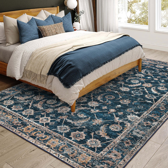Dalyn Jericho JC4 Navy Rug shown in a room