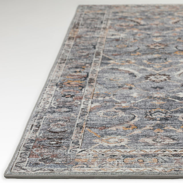 Dalyn Jericho JC4 Silver Rug finished edge detail