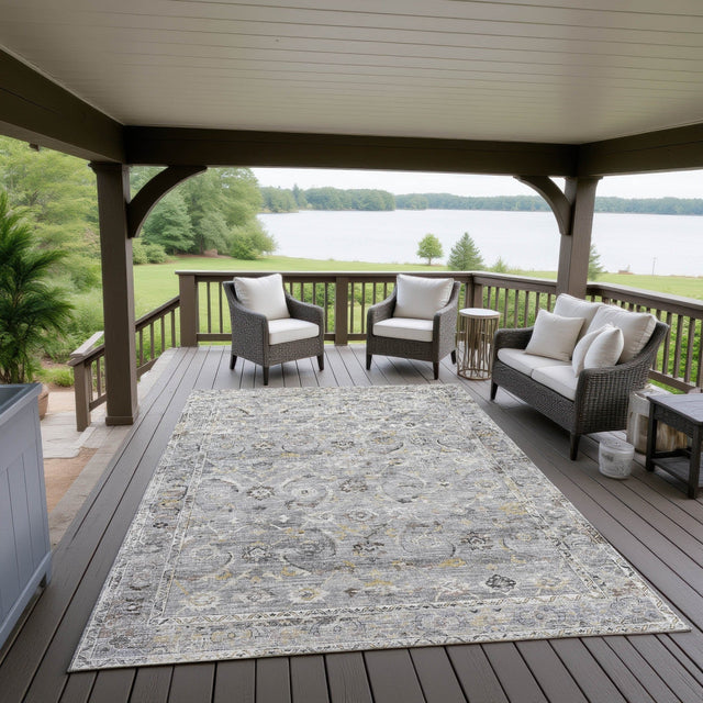 Dalyn Jericho JC4 Silver Rug outdoor lifestyle image