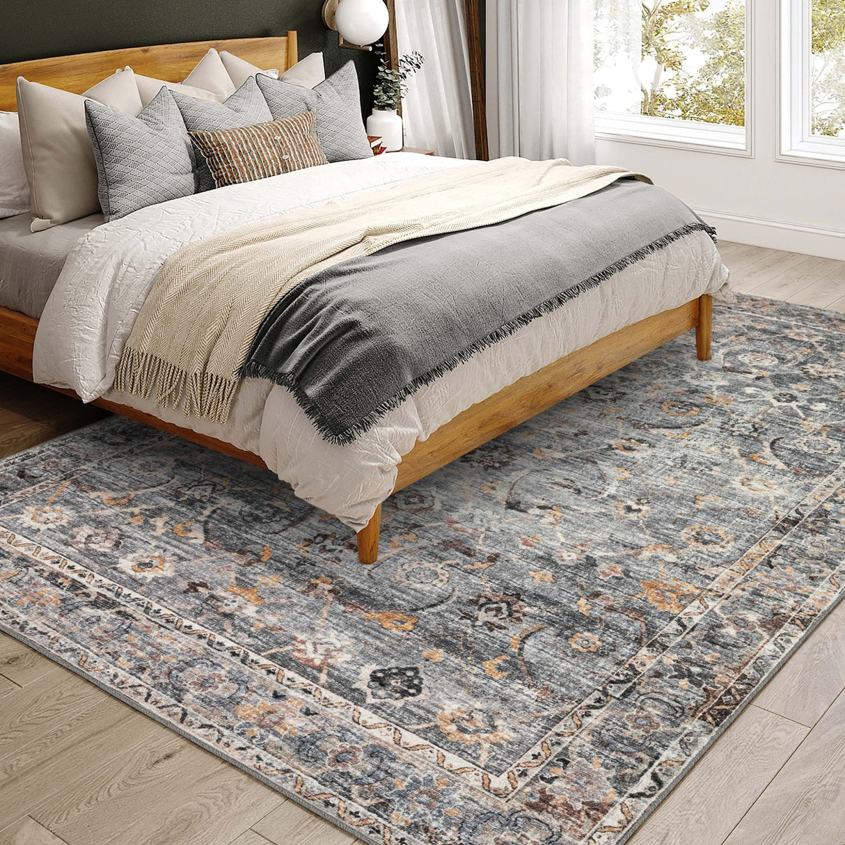 Dalyn Jericho JC4 Silver Rug shown in a room