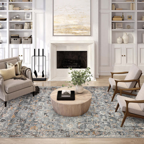 Dalyn Jericho JC4 Silver Rug shown in a room