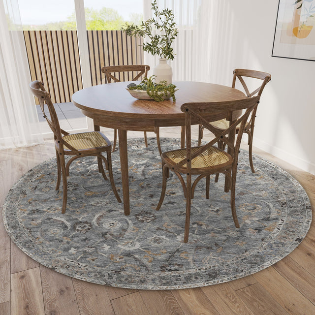Dalyn Jericho JC4 Silver Rug shown in a room