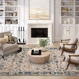 Dalyn Jericho JC4 Taupe Rug shown in a room