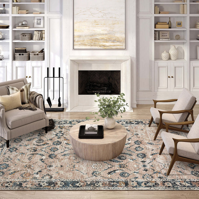 Dalyn Jericho JC4 Taupe Rug shown in a room