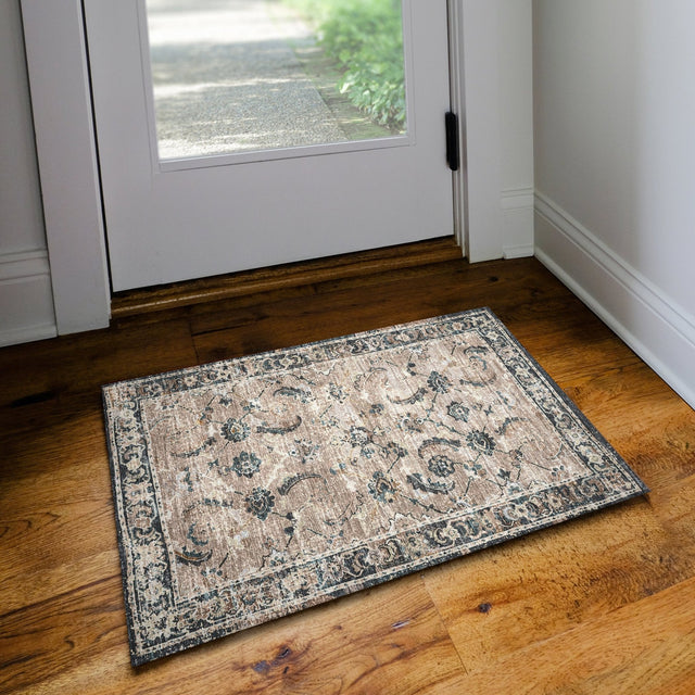 Dalyn Jericho JC4 Taupe Rug shown in a room