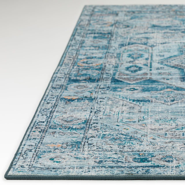 Dalyn Jericho JC5 Denim Rug finished edge detail
