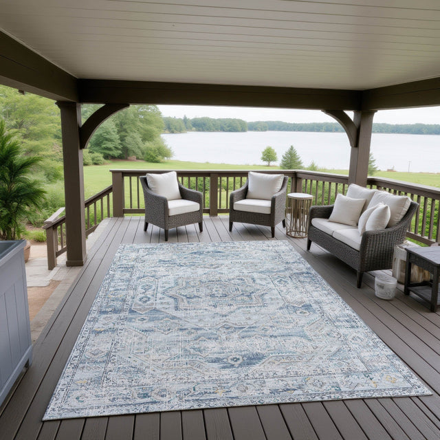 Dalyn Jericho JC5 Denim Rug outdoor lifestyle image