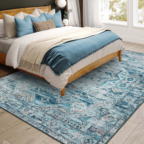 Dalyn Jericho JC5 Denim Rug shown in a room