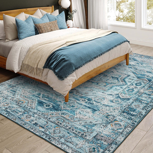 Dalyn Jericho JC5 Denim Rug shown in a room