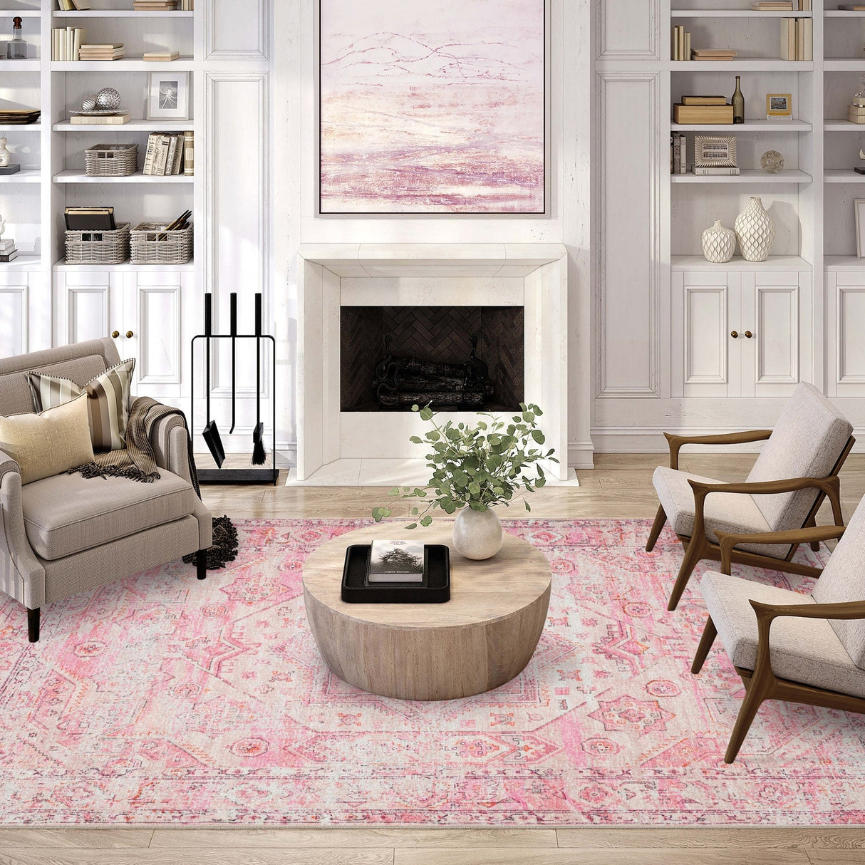 Dalyn Jericho JC5 Rose Rug shown in a room