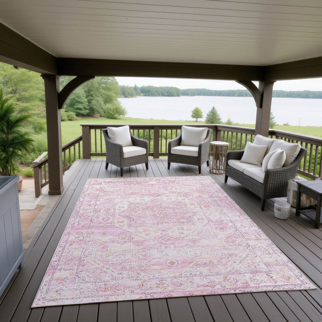 Dalyn Jericho JC5 Rose Rug outdoor lifestyle image