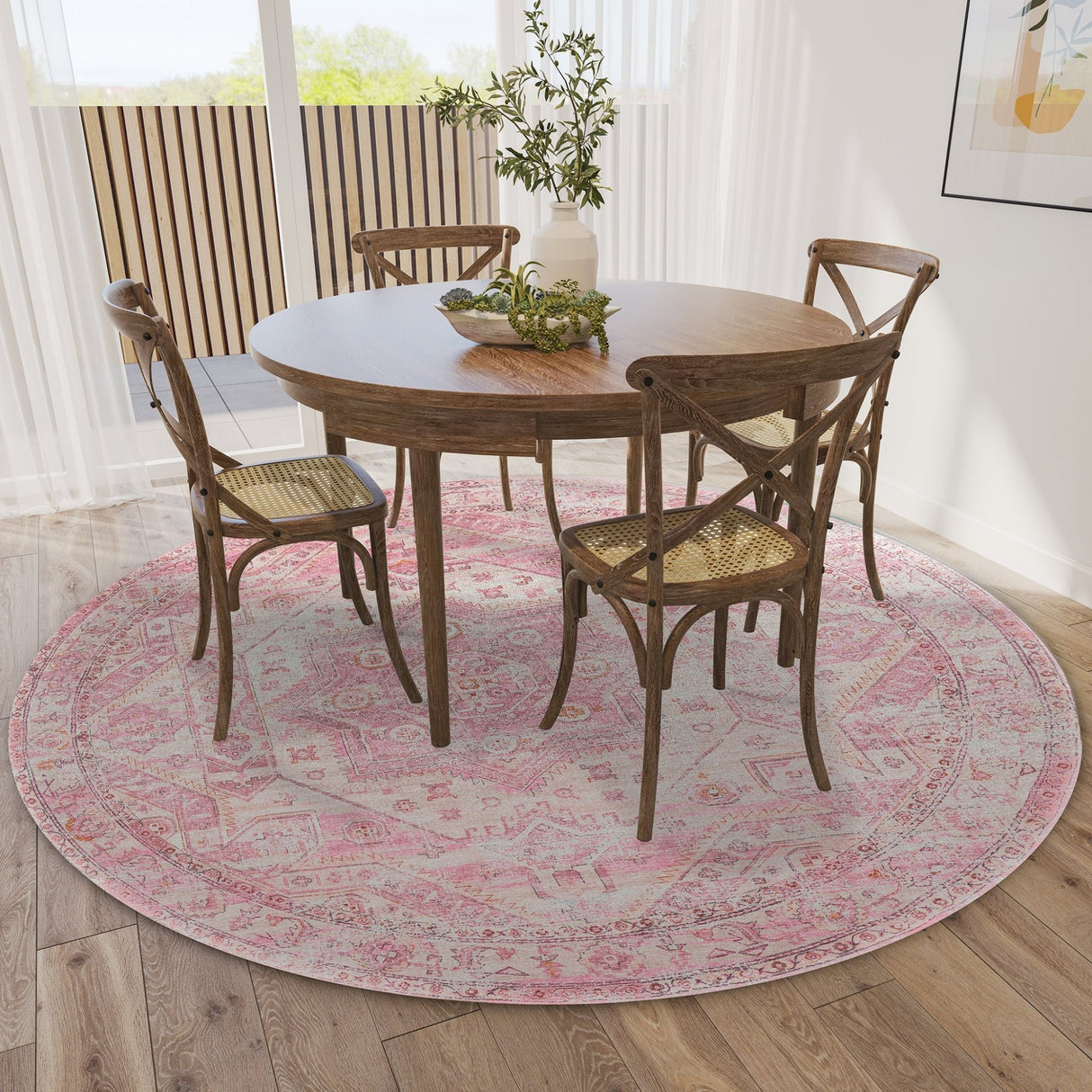 Dalyn Jericho JC5 Rose Rug shown in a room