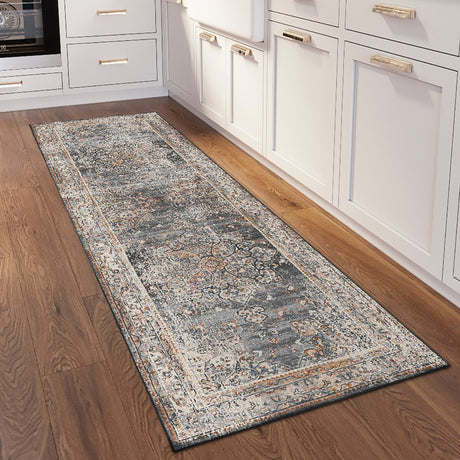 Dalyn Jericho JC6 Charcoal Rug shown in a room