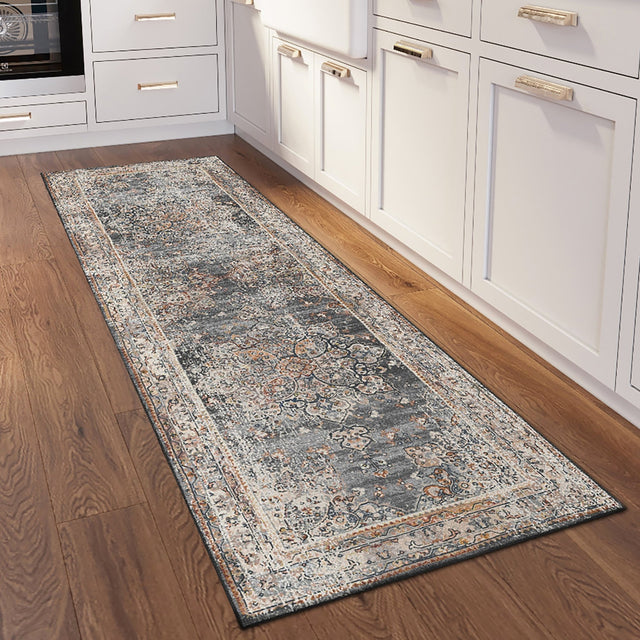 Dalyn Jericho JC6 Charcoal Rug shown in a room