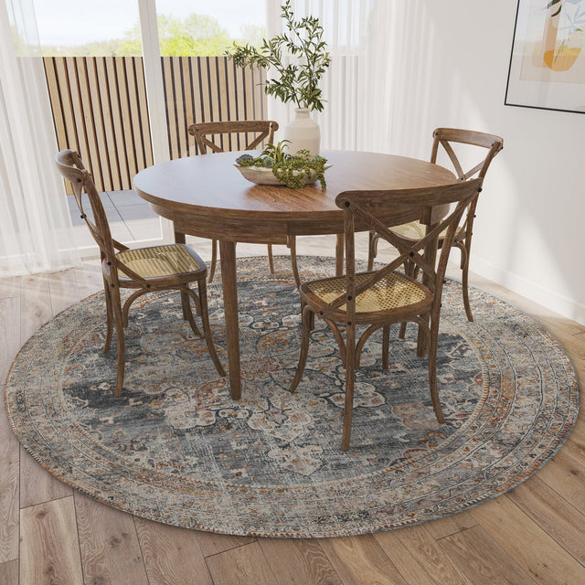 Dalyn Jericho JC6 Charcoal Rug shown in a room