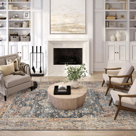 Dalyn Jericho JC6 Charcoal Rug shown in a room