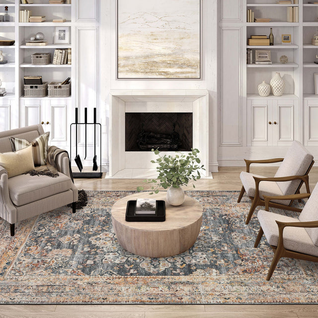 Dalyn Jericho JC6 Charcoal Rug shown in a room