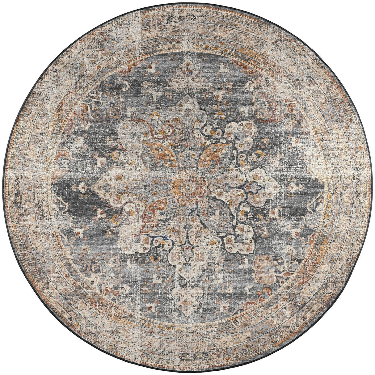 Dalyn Jericho JC6 Charcoal Rug round rug