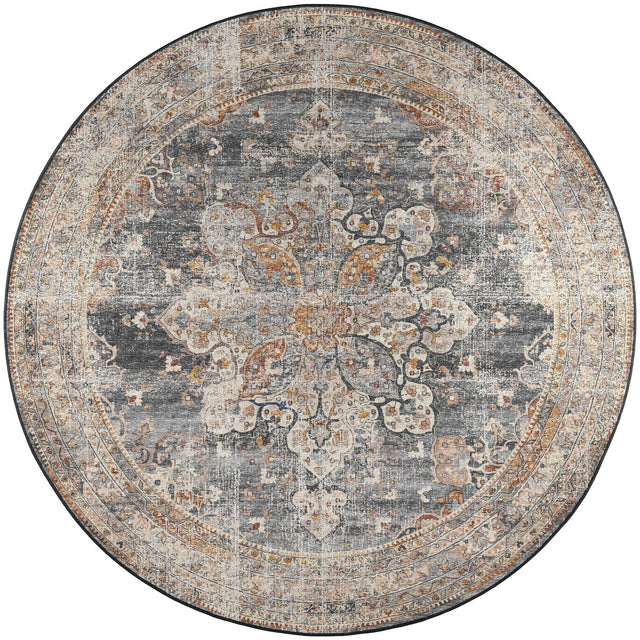 Dalyn Jericho JC6 Charcoal Rug round rug
