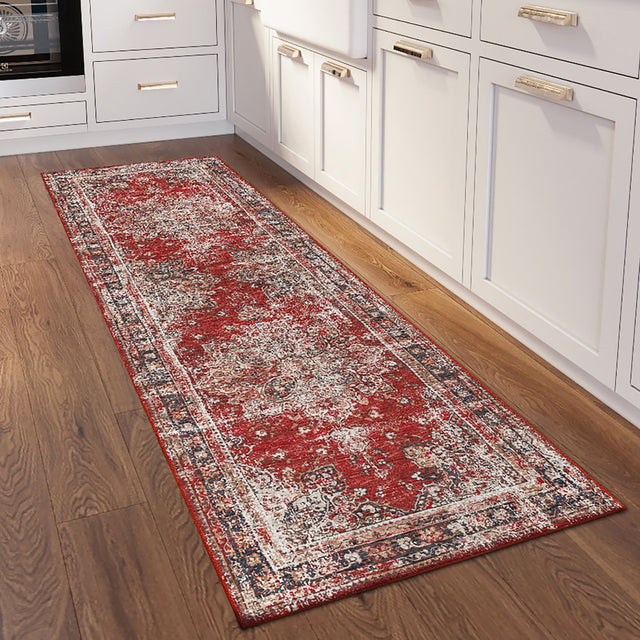 Dalyn Jericho JC6 Garnet Rug shown in a room