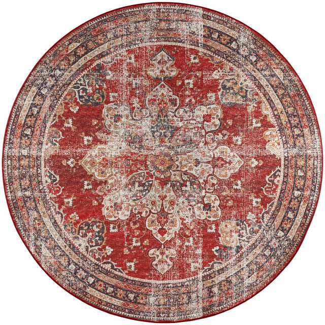 Dalyn Jericho JC6 Garnet Rug round rug