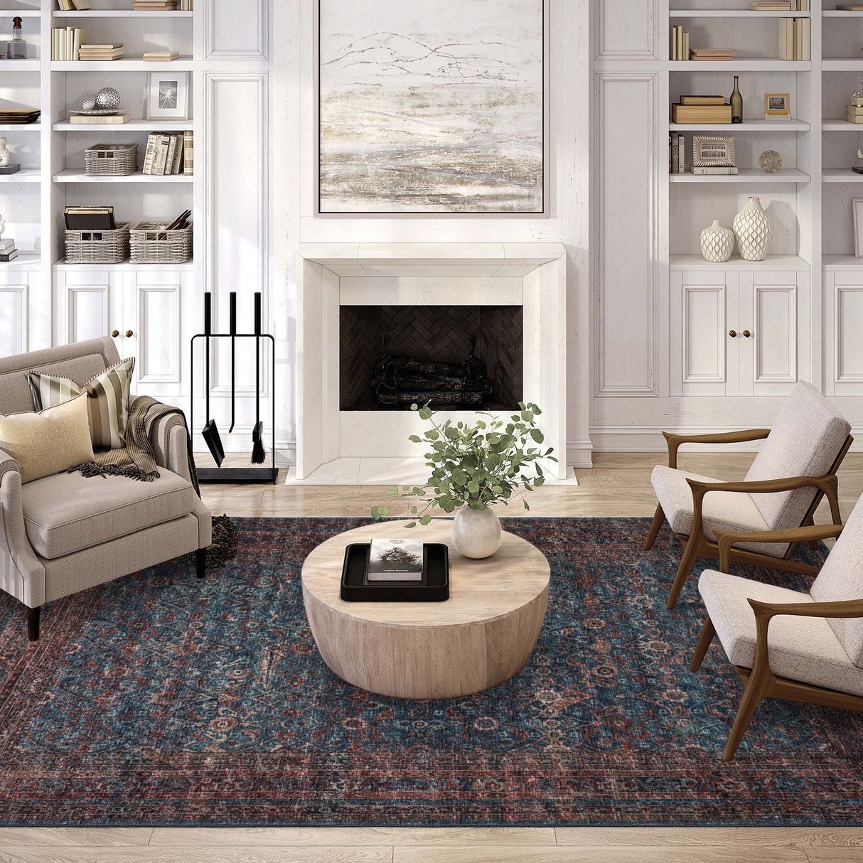 Dalyn Jericho JC7 Navy Rug shown in a room
