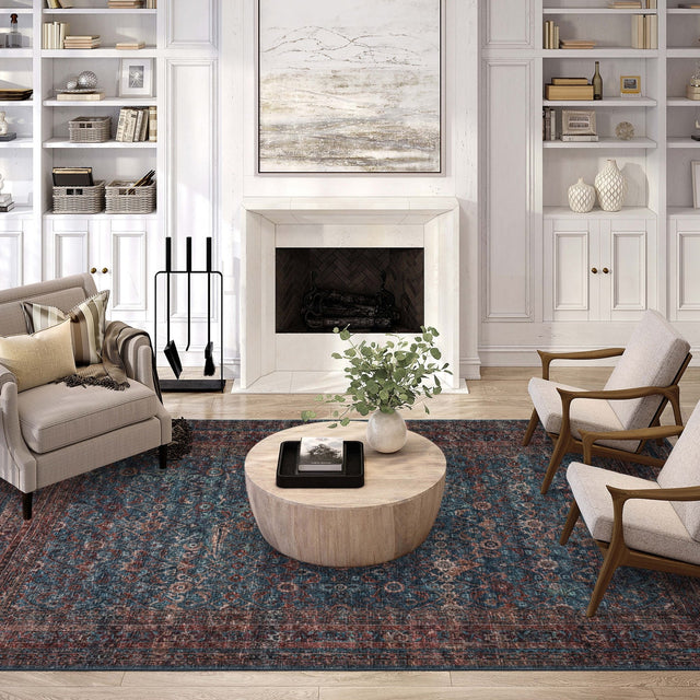 Dalyn Jericho JC7 Navy Rug shown in a room