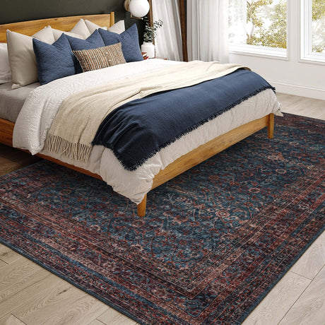 Dalyn Jericho JC7 Navy Rug shown in a room