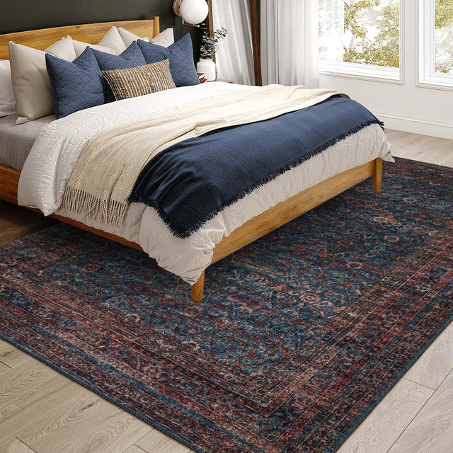 Dalyn Jericho JC7 Navy Rug shown in a room