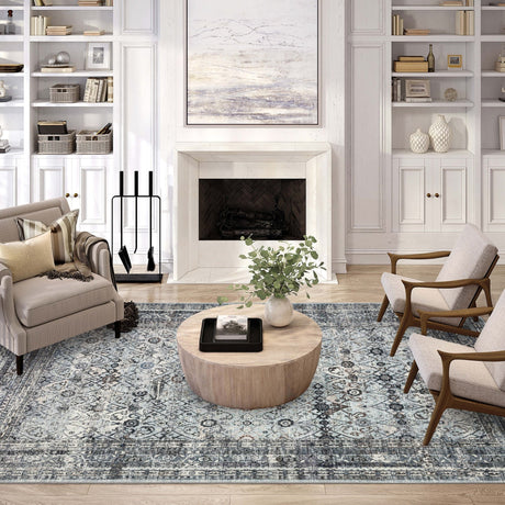 Dalyn Jericho JC7 Pewter Rug shown in a room