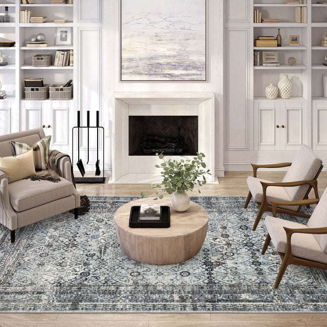 Dalyn Jericho JC7 Pewter Rug shown in a room
