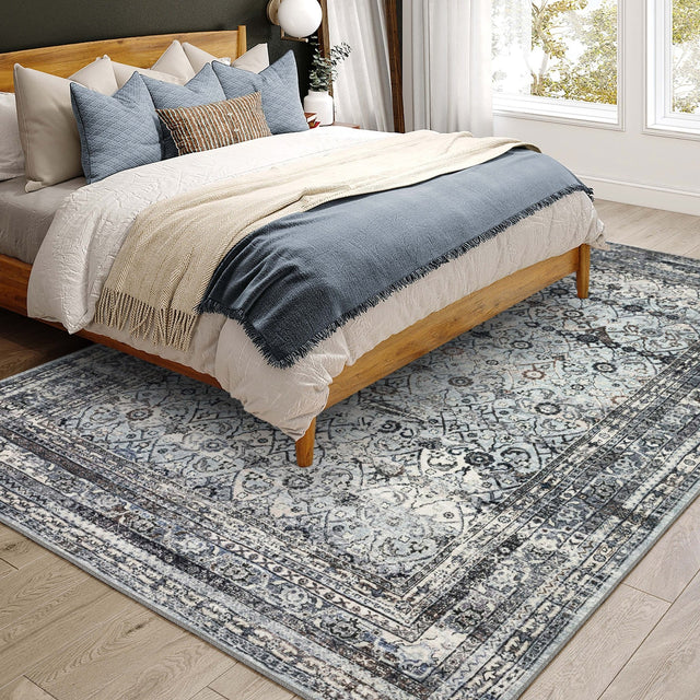 Dalyn Jericho JC7 Pewter Rug shown in a room
