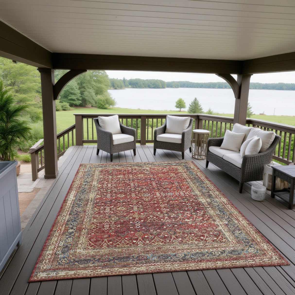 Dalyn Jericho JC7 Scarlett Rug outdoor lifestyle image