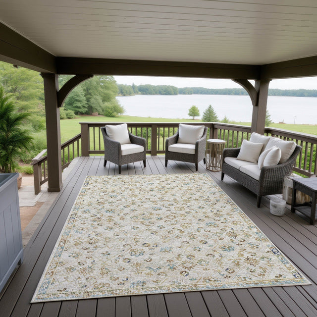 Dalyn Jericho JC8 Parchment Rug outdoor lifestyle image