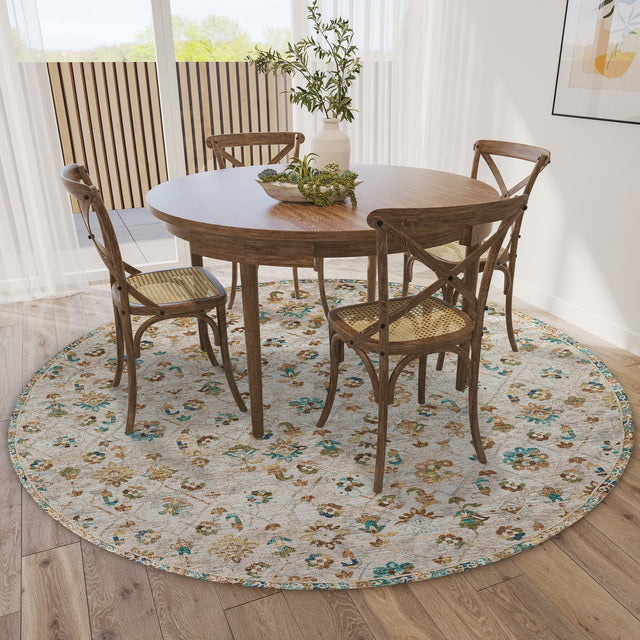 Dalyn Jericho JC8 Parchment Rug shown in a room