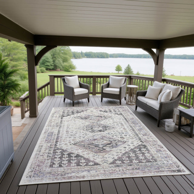 Dalyn Jericho JC9 Pearl Rug outdoor lifestyle image